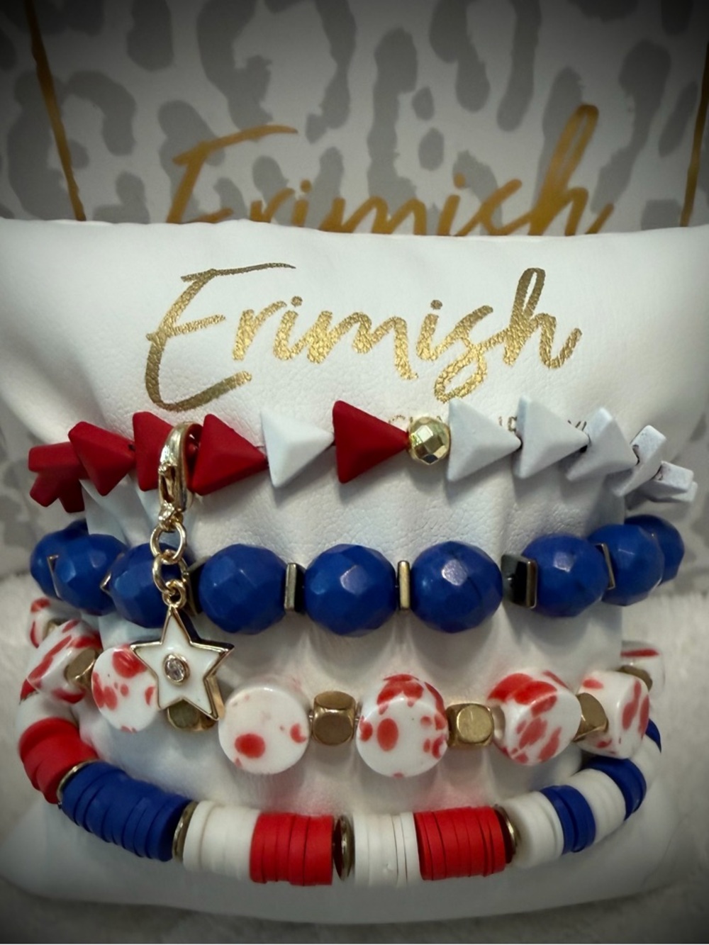 New ERIMISH Bracelets - 4 Pc - RWB - Custom Regular, Kids or Extended Size